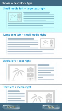 Tipos de bloques de contenido